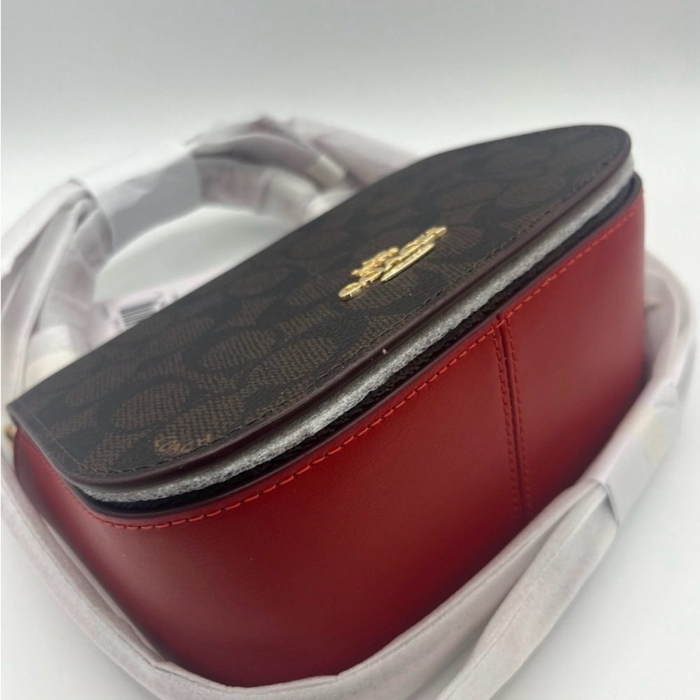 Coach Small Signature Bold Red Lyra Crossbody-CX809 - Picture 2 of 13